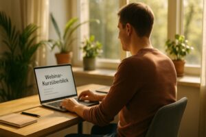 webinar-tools-kurzueberblick Sitzend am Schreibtisch